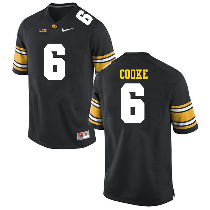 Men #6 Gavin Cooke Iowa Hawkeyes College Football Jerseys Sale-Black